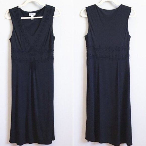 Ann Taylor Dresses & Skirts - Ann Taylor LOFT Beaded Embroidery Pintuck Dress